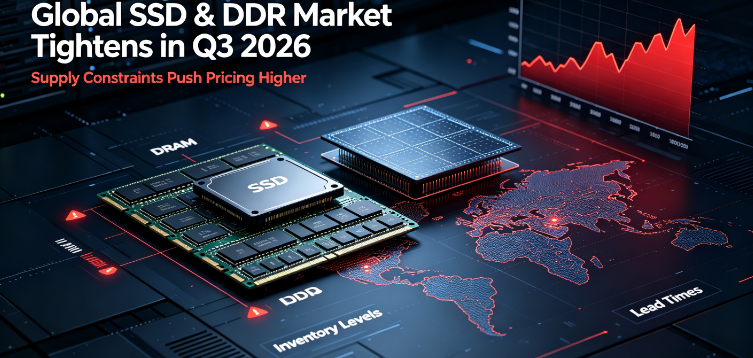 SSD eta DDRren prezio globalak gora egin du 2026ko hiruhilekoan AI-k bultzatutako hornikuntza estuaren artean; GUDGAk hornidura egonkorra mantentzen du B2Bko bazkide globalentzat